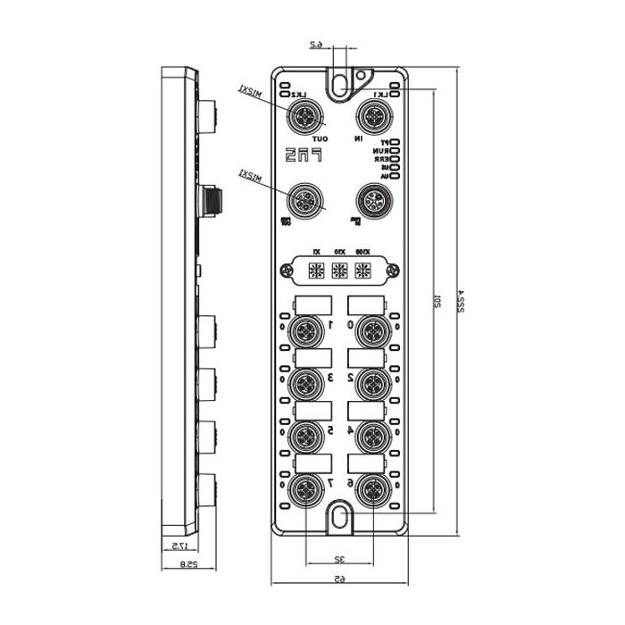 PROFINET protocol、M12 interface、16DI/DO configurable、PNP、Remote module、001E31