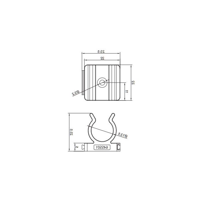 固定线夹、适用于M12预铸线M3螺丝、固定座内径13.5mm、64SS01